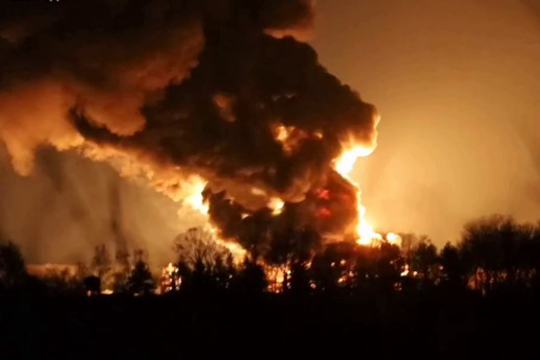 Rocket Strike on the Oil Depot