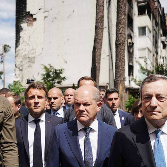 Macron, Scholz, Draghi and Iohannis in Irpin