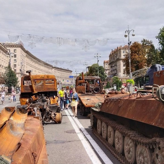 A Parade of Destroyed Russian Equipment Holds in Kyiv