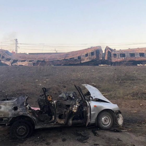 Destroyed Train in Dnipro. Continue 