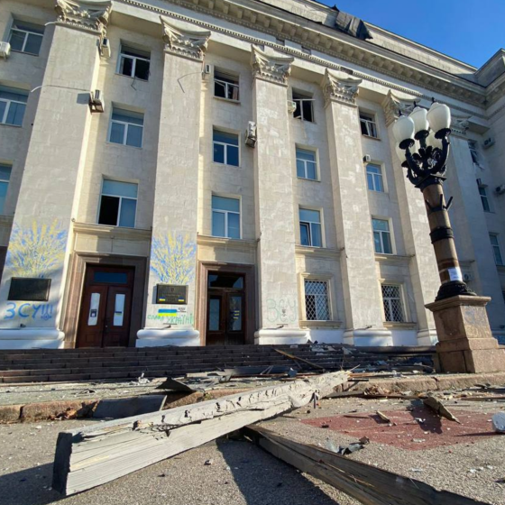 Russian Attack on Kherson Regional Administration