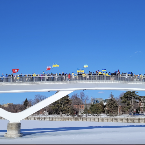 30m Ukrainian Flag Over Canada