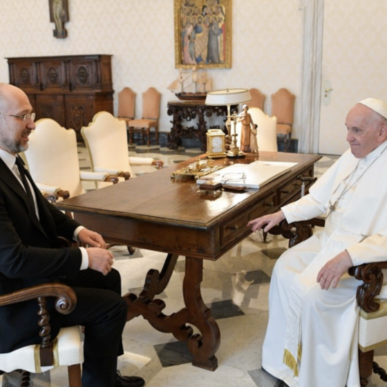 A Meeting of the PM of Ukraine and Pope Francis