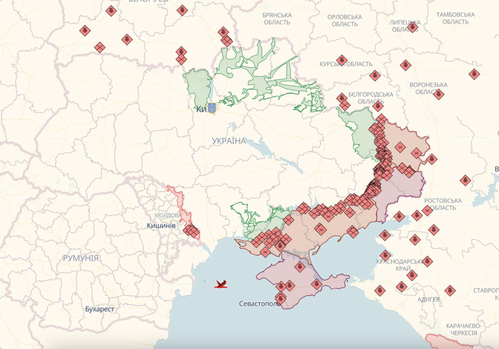 Карта окупованих територій україни