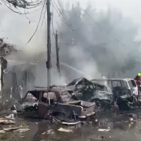 Russian Strike on Konstantinovka Town