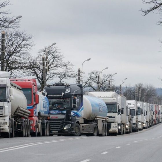 Slovak Carriers Block Key Border Checkpoint with Ukraine