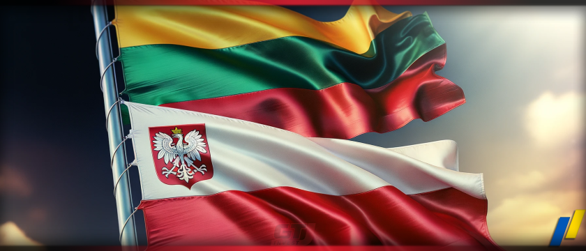 Lithuanian And Polish Presidents Discuss Support For Ukraine And   Dall·e 2024 01 21 14.42.26 Create A Realistic Image Of The Lithuanian And Polish Flags. The Image Should Showcase The Flags Of Lithuania And Poland In A Lifelike And Authentic M 840x360 