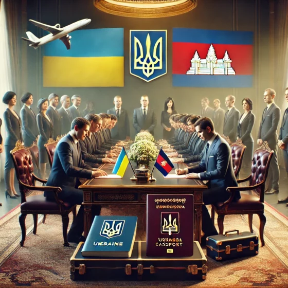 Ukraine and Cambodia to Agree on Visa-Free Travel for Diplomatic and Official Passport Holders