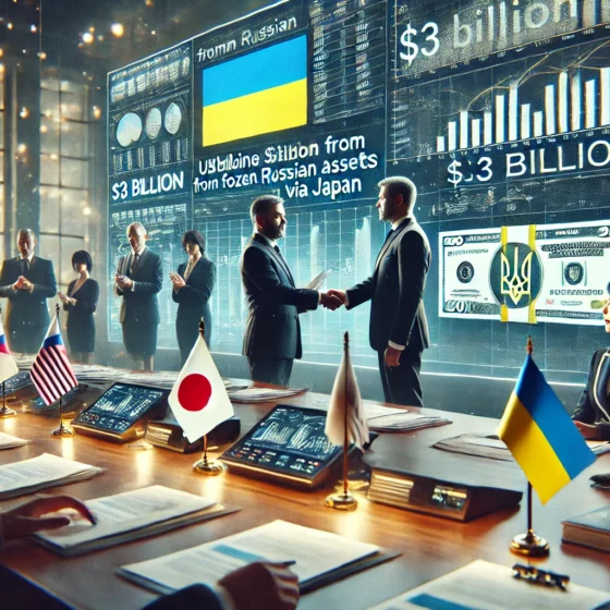 Ukraine to Receive $3 Billion from Frozen Russian Assets via Japan