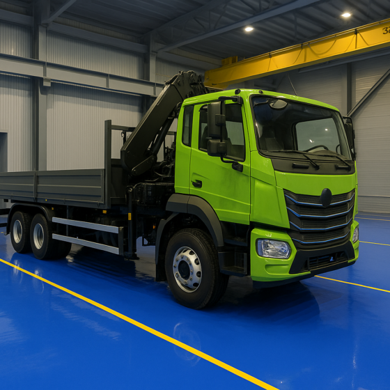 Alfatex Plant Assembles DAYUN Truck with HIAB Crane for Heavy-Duty Applications