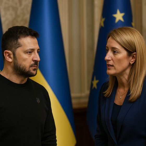 Zelenskyy Meets European Parliament President Metsola: EU Accession Talks and School Support on Agenda