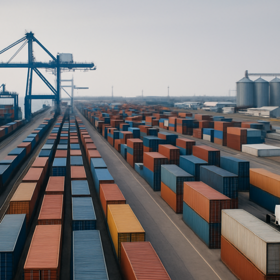 Modern European container port handling Ukrainian trade flows