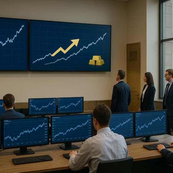 Financial charts and gold reserves symbolising Ukraine’s record foreign exchange reserves during wartime