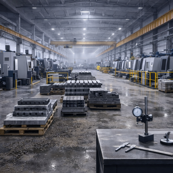 Ukrainian industrial workshop with machining and inspection of metal components in winter daylight, no text