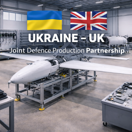 Clean unmanned systems manufacturing workshop with unbranded drone airframes on metal jigs in winter daylight, no text